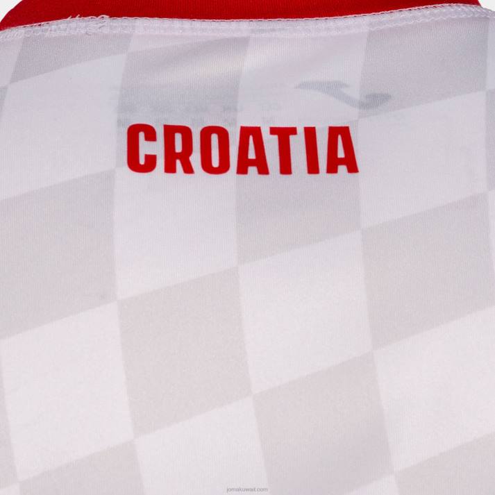 Joma 82P4R1447 أبيض أحمر قميص قصير الأكمام 1st موحد الاتحاد الكرواتي لكرة اليد