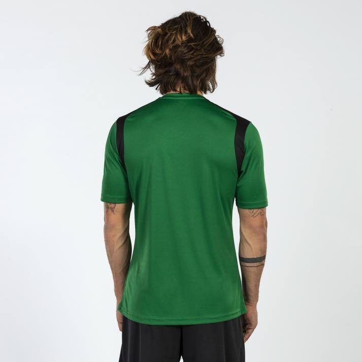 Joma 82P4R1461 أخضر أسود بطولة قميص قصير الأكمام v رجال