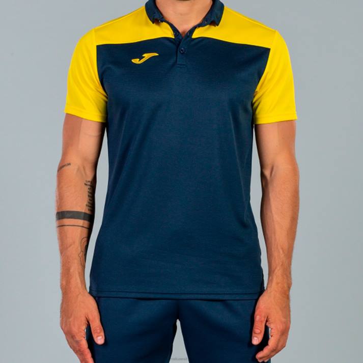 Joma 82P4R1464 الأزرق الداكن والأصفر قميص بولو بأكمام قصيرة هواية II رجال
