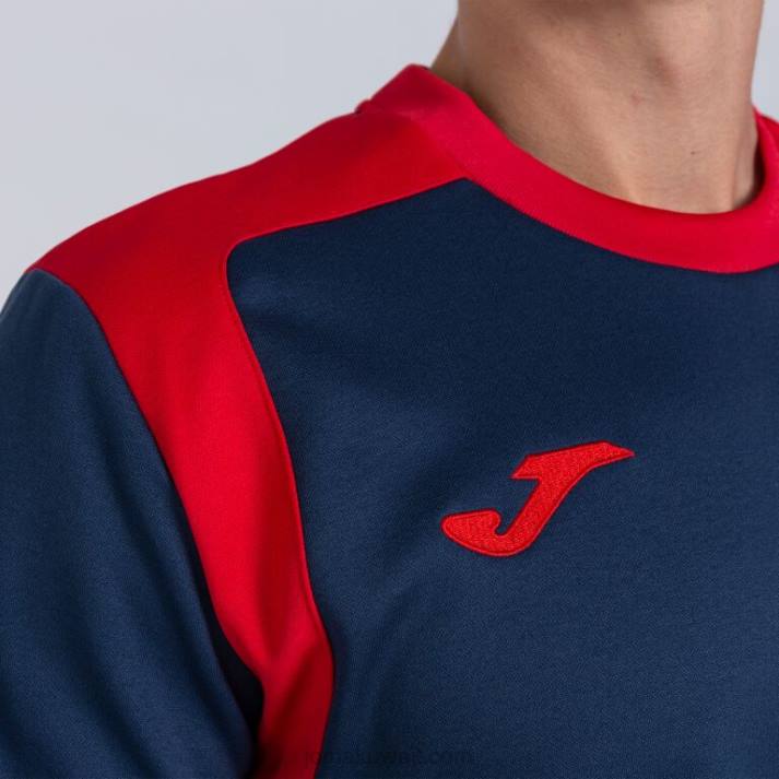 Joma 82P4R1466 الأزرق الداكن الأحمر بطولة قميص من النوع الثقيل v رجال
