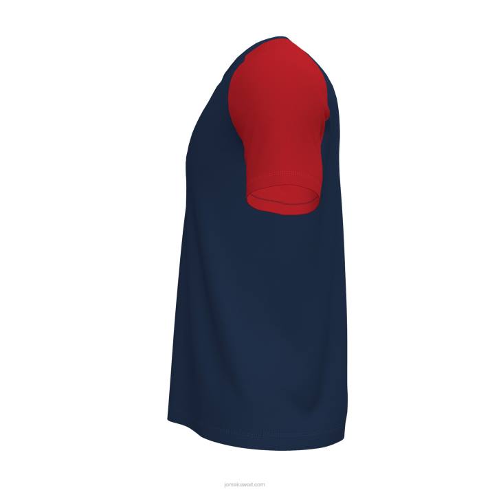 Joma 82P4R1474 الأزرق الداكن الأحمر قميص بأكمام قصيرة أكاديمية رابعا رجال