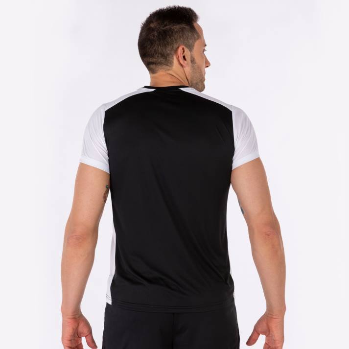 Joma 82P4R1482 أسود أبيض قميص قصير الأكمام سجل الثاني رجال