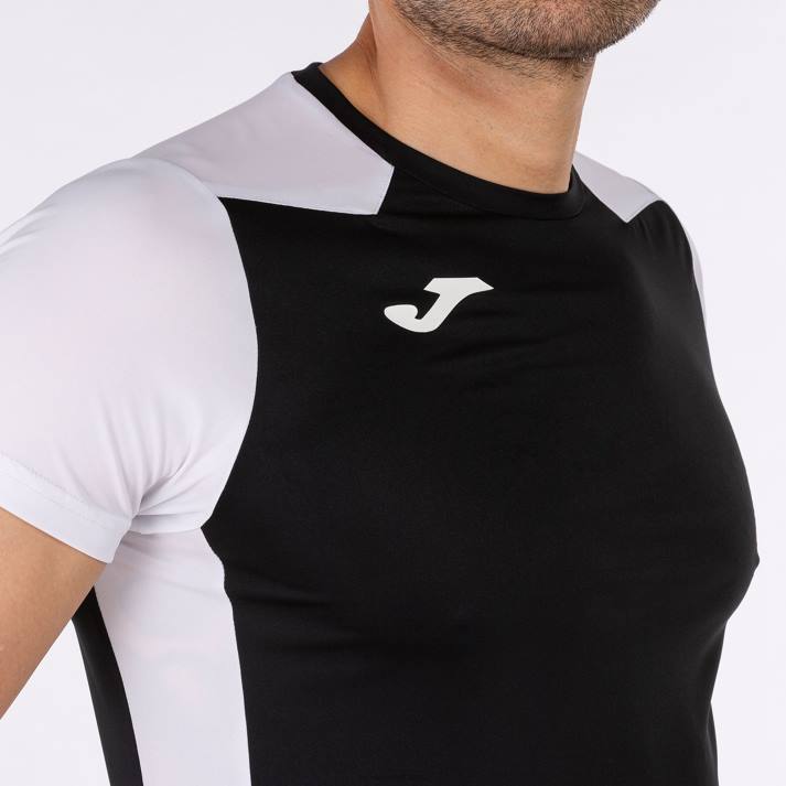 Joma 82P4R1482 أسود أبيض قميص قصير الأكمام سجل الثاني رجال