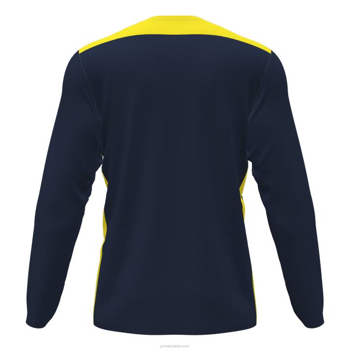 Joma 82P4R1496 الأزرق الداكن أصفر فلوري بطولة القميص بأكمام طويلة vi رجال