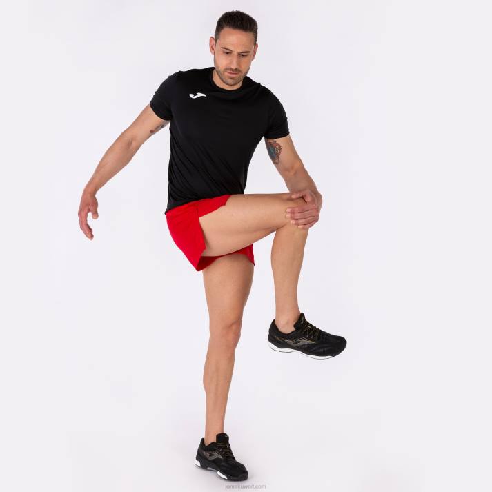 Joma 82P4R14 أسود قميص قصير الأكمام سجل الثاني رجال