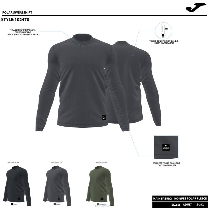 Joma 82P4R1501 الكاكي مستكشف قميص طويل الأكمام رجال