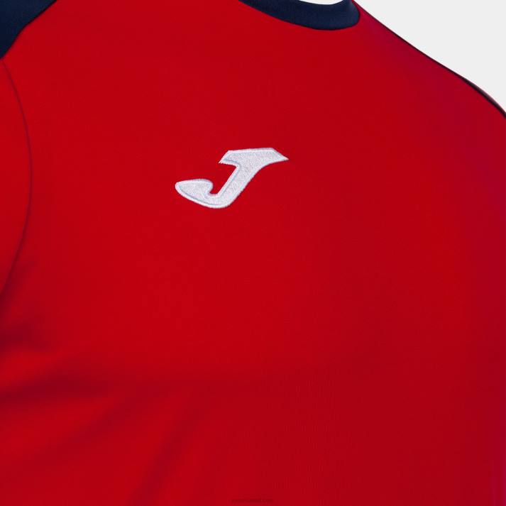 Joma 82P4R1508 أحمر أزرق كحلي قميص البطولة البيئية قصيرة الأكمام رجال