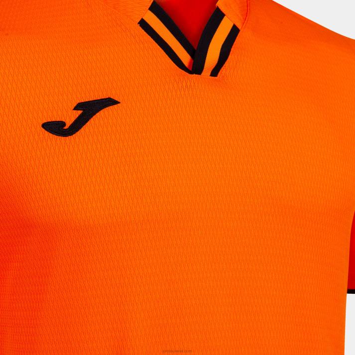 Joma 82P4R1516 برتقالي أسود قميص قصير الأكمام toletum الرابع رجال