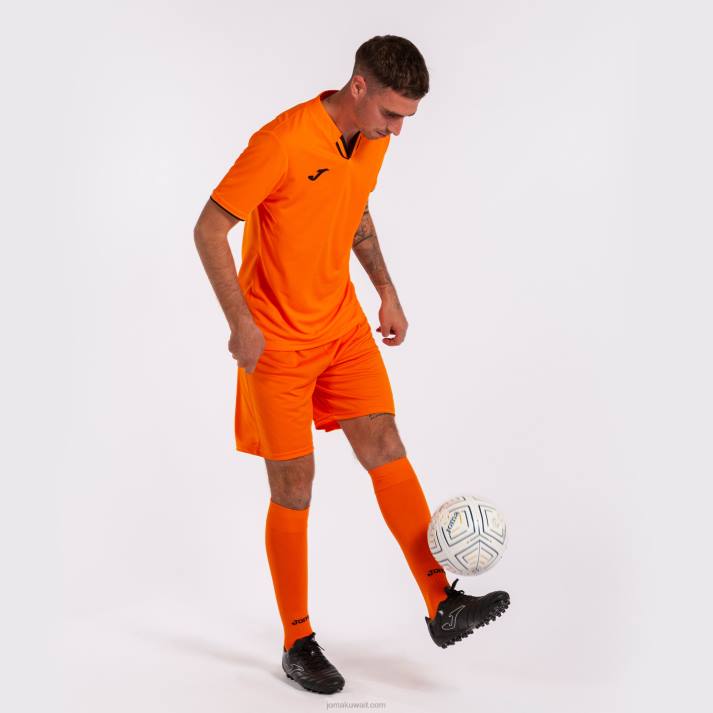 Joma 82P4R1516 برتقالي أسود قميص قصير الأكمام toletum الرابع رجال