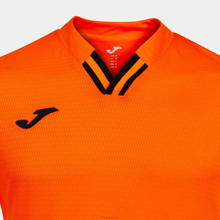 Joma 82P4R1516 برتقالي أسود قميص قصير الأكمام toletum الرابع رجال
