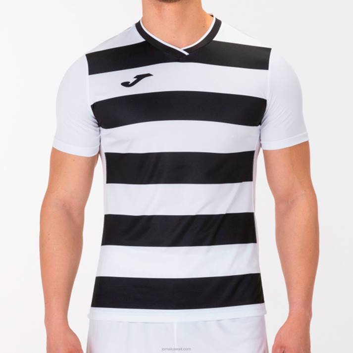 Joma 82P4R1524 أبيض أسود قميص بأكمام قصيرة europa iv رجال