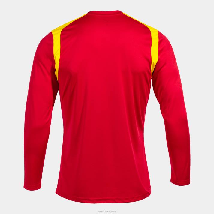 Joma 82P4R1527 احمر اصفر بطولة القميص بأكمام طويلة v رجال