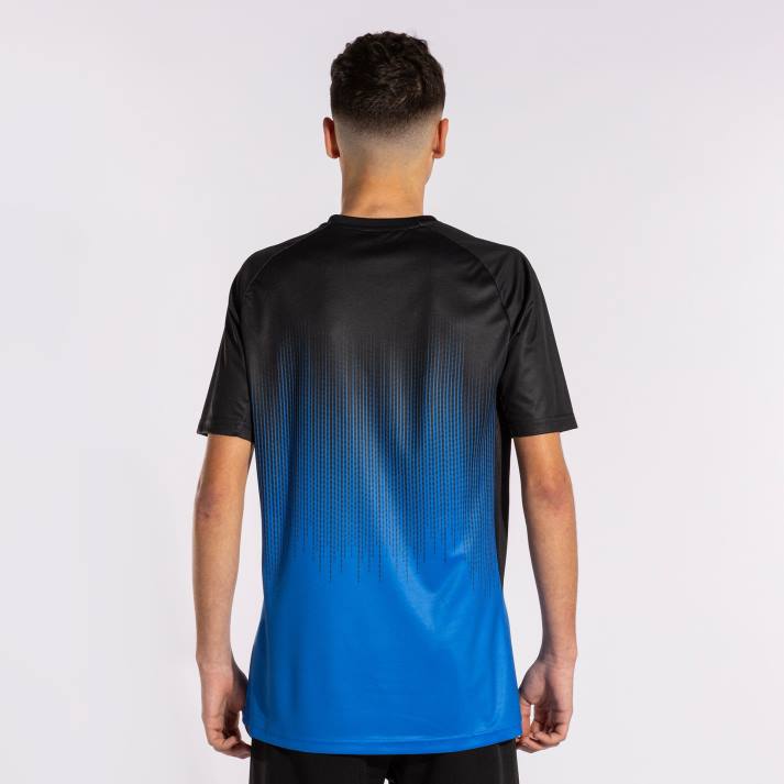 Joma 82P4R1553 الأزرق الملكي الأسود قميص بأكمام قصيرة النمر الرابع رجال