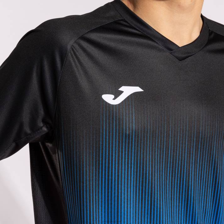 Joma 82P4R1553 الأزرق الملكي الأسود قميص بأكمام قصيرة النمر الرابع رجال