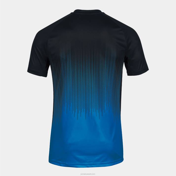 Joma 82P4R1553 الأزرق الملكي الأسود قميص بأكمام قصيرة النمر الرابع رجال