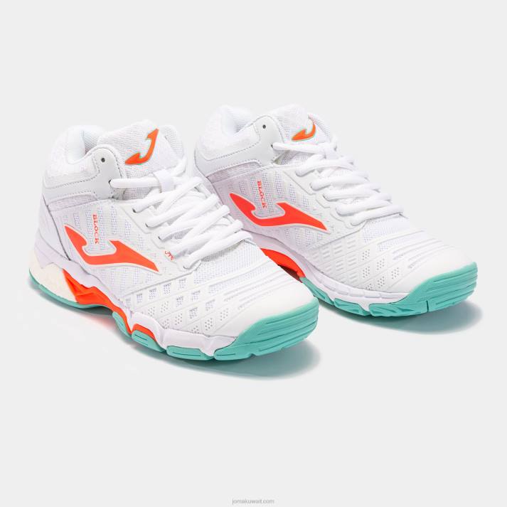 Joma 82P4R1561 أبيض أحذية الكرة الطائرة v.block 23 نحيف