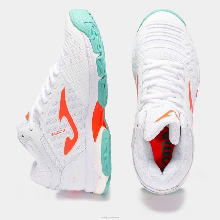 Joma 82P4R1561 أبيض أحذية الكرة الطائرة v.block 23 نحيف