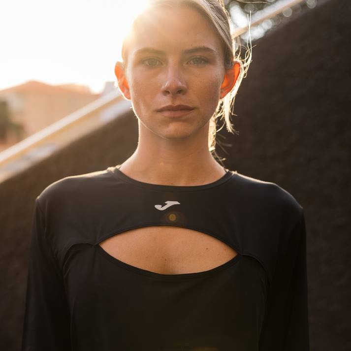 Joma 82P4R1567 أسود قميص طويل الأكمام صفر نحيف