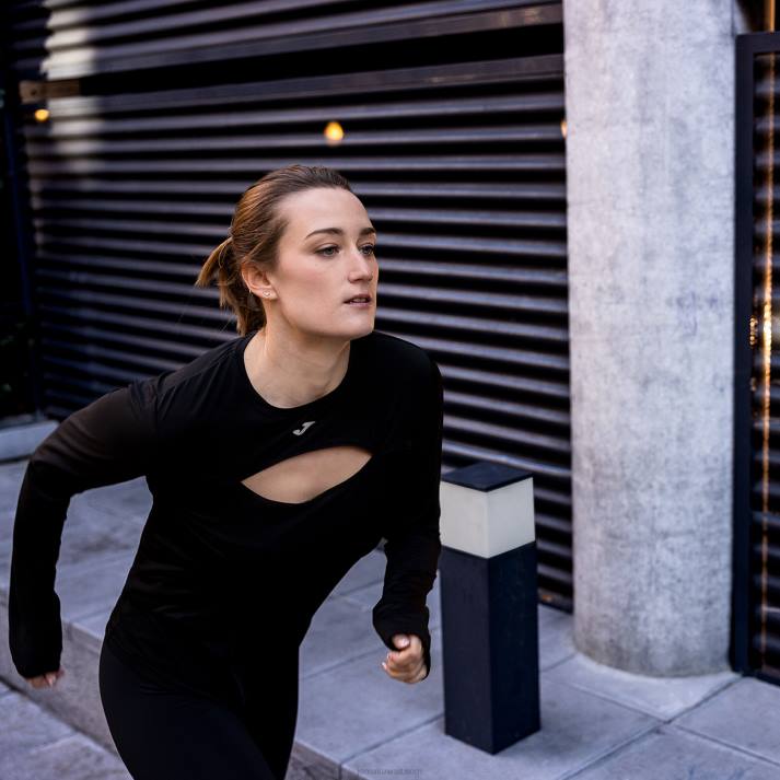 Joma 82P4R1567 أسود قميص طويل الأكمام صفر نحيف