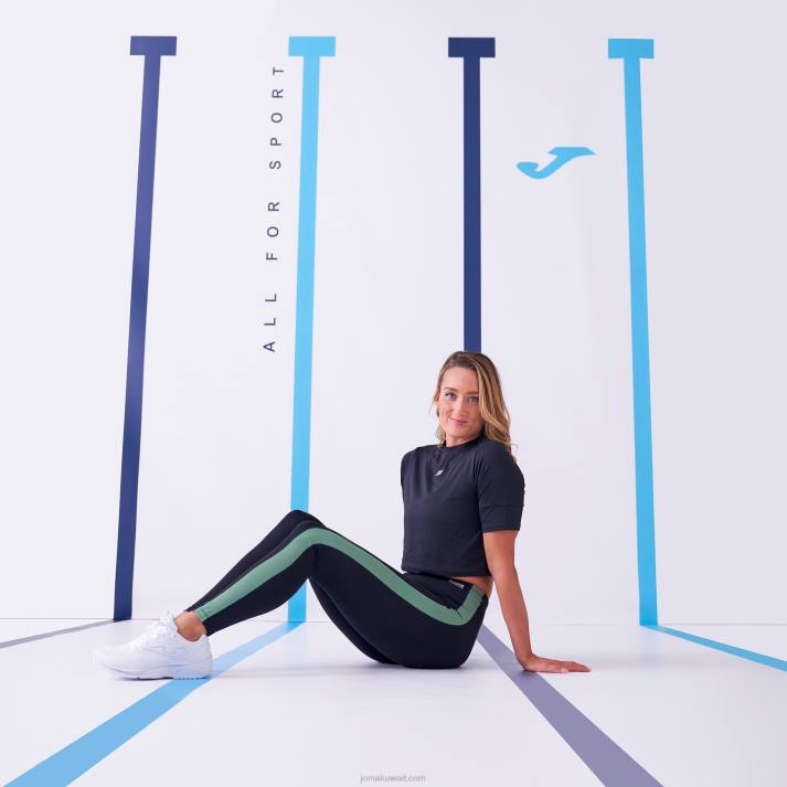 Joma 82P4R1579 أسود قميص بأكمام قصيرة دافني نحيف