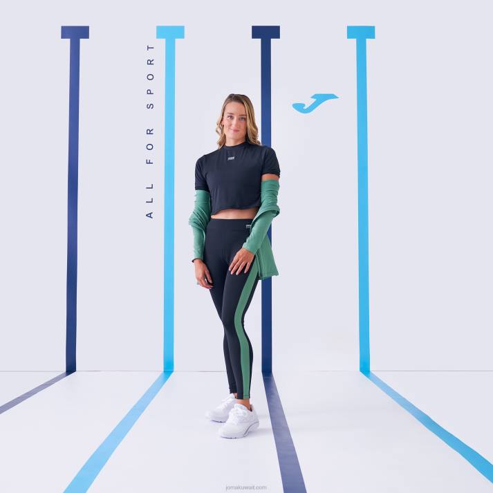 Joma 82P4R1579 أسود قميص بأكمام قصيرة دافني نحيف