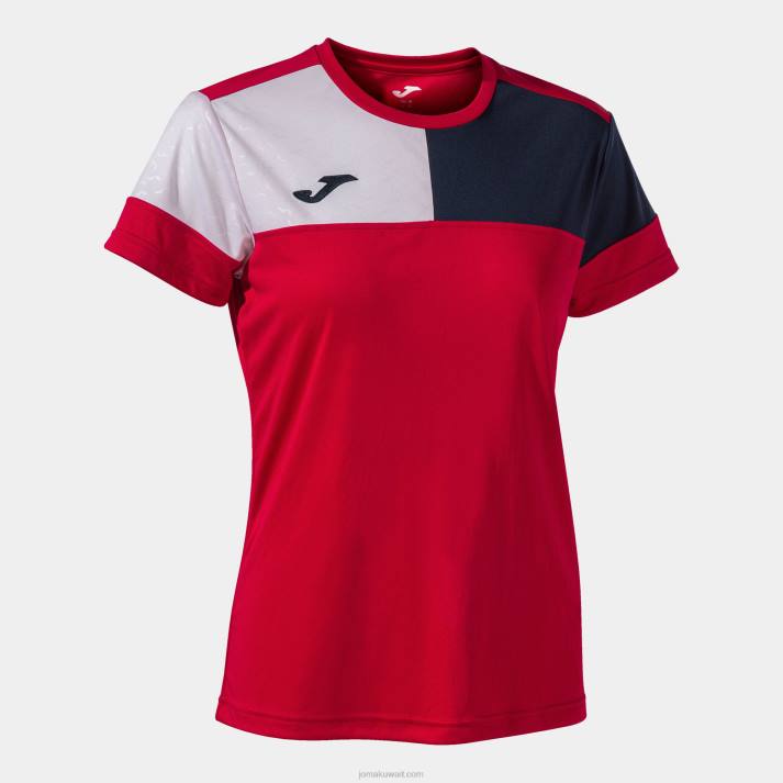 Joma 82P4R1592 أحمر أزرق كحلي أبيض قميص طاقم قصير الأكمام v نحيف