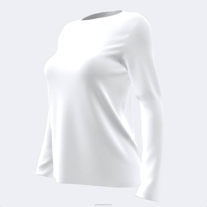 Joma 82P4R1598 أبيض قميص بأكمام طويلة دافني نحيف
