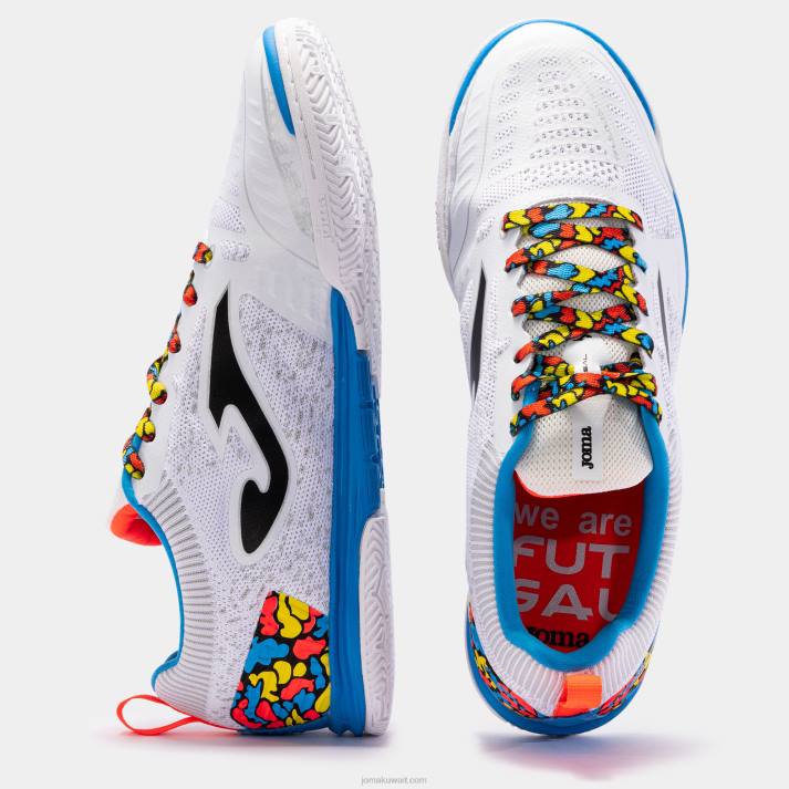 Joma 82P4R15 أبيض أزرق ملكي حذاء كرة الصالات تكتيكو 22 داخلي