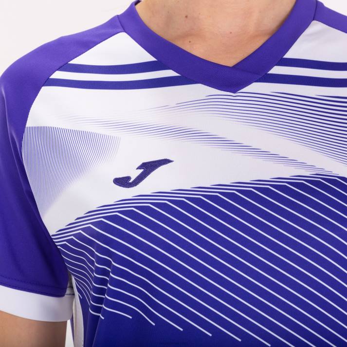 Joma 82P4R1622 أبيض أرجواني قميص بأكمام قصيرة سوبر نوفا الثاني نحيف
