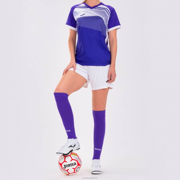 Joma 82P4R1622 أبيض أرجواني قميص بأكمام قصيرة سوبر نوفا الثاني نحيف