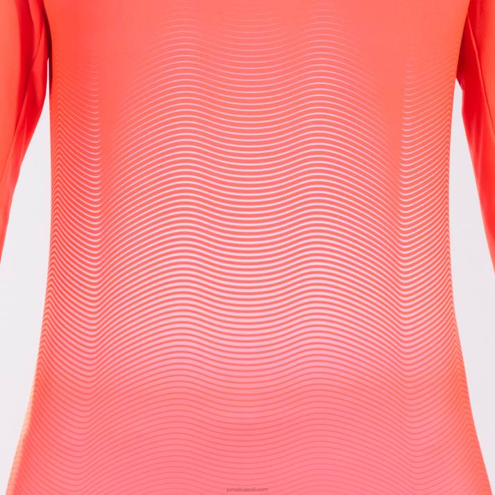 Joma 82P4R1625 نيون المرجان الأبيض قميص من النوع الثقيل النخبة السابع نحيف