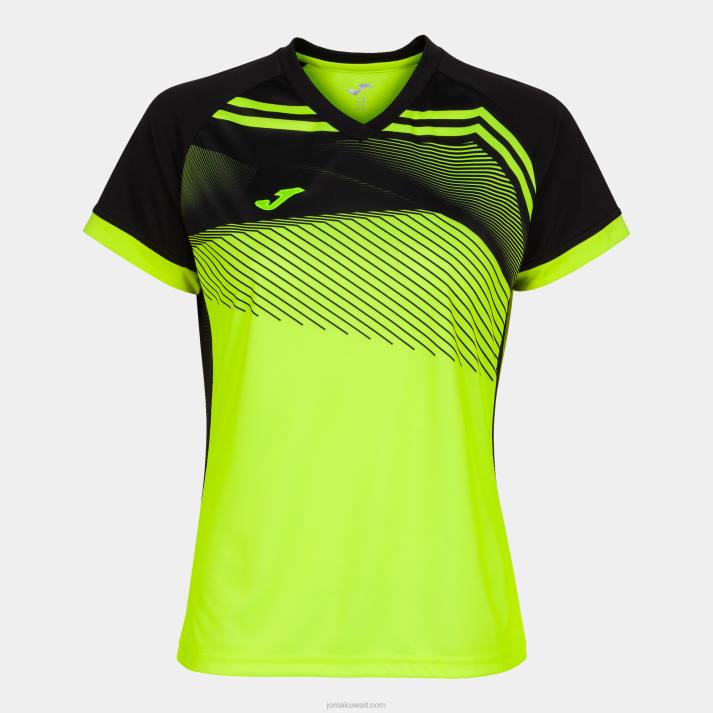Joma 82P4R1627 نيون أصفر أسود قميص بأكمام قصيرة سوبر نوفا الثاني نحيف
