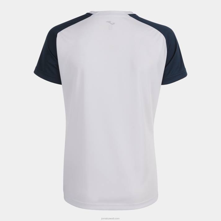 Joma 82P4R1629 أبيض كحلي قميص بأكمام قصيرة أكاديمية رابعا نحيف