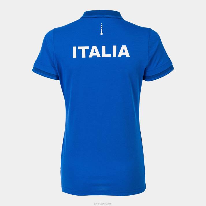 Joma 82P4R1650 الأزرق الملكي قميص بولو قصير الاكمام الاتحاد الايطالي للتنس نحيف