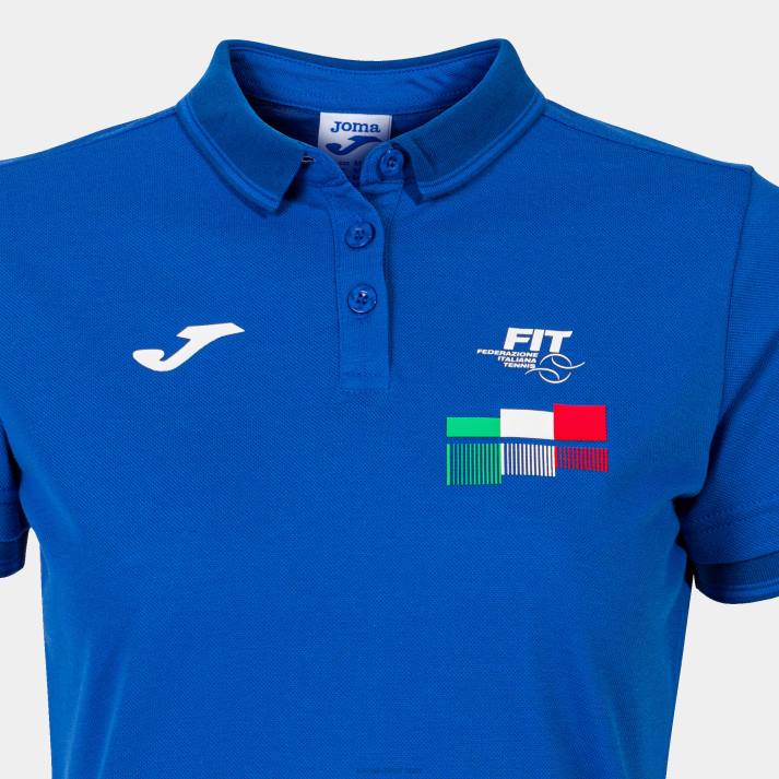 Joma 82P4R1650 الأزرق الملكي قميص بولو قصير الاكمام الاتحاد الايطالي للتنس نحيف