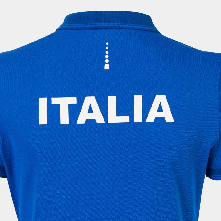 Joma 82P4R1650 الأزرق الملكي قميص بولو قصير الاكمام الاتحاد الايطالي للتنس نحيف