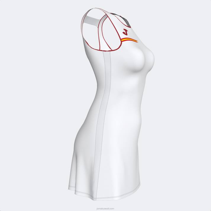 Joma 82P4R1651 أبيض أحمر لباس الاتحاد الملكي الاسباني للتنس نحيف