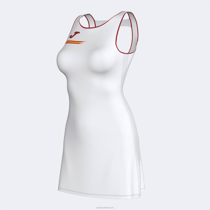 Joma 82P4R1651 أبيض أحمر لباس الاتحاد الملكي الاسباني للتنس نحيف