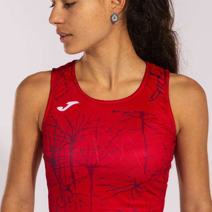 Joma 82P4R1665 أحمر نخبة الدبابات التاسع نحيف