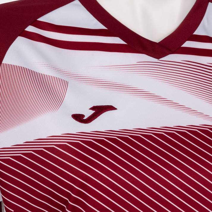 Joma 82P4R1677 بورجوندي أبيض قميص بأكمام قصيرة سوبر نوفا الثاني نحيف