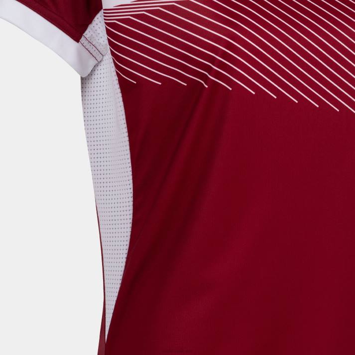 Joma 82P4R1677 بورجوندي أبيض قميص بأكمام قصيرة سوبر نوفا الثاني نحيف