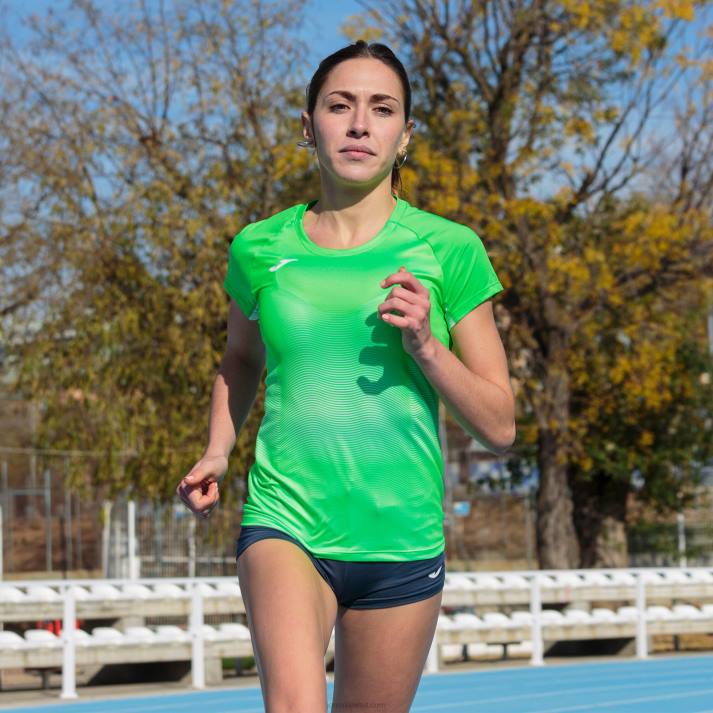 Joma 82P4R1683 الفلورسنت الأخضر الأبيض قميص قصير الأكمام النخبة السابع نحيف