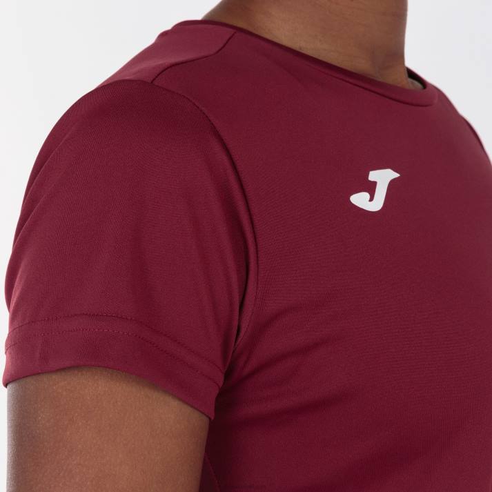 Joma 82P4R1693 بورجوندي قميص قصير الأكمام كومبي نحيف