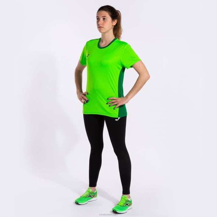 Joma 82P4R1694 نيون الخضراء قميص قصير الأكمام الفائز الثاني نحيف