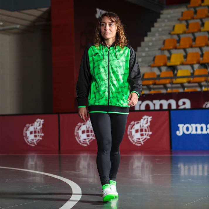 Joma 82P4R1708 أسود أخضر نيون سترة سوبرنوفا مقنعين III نحيف