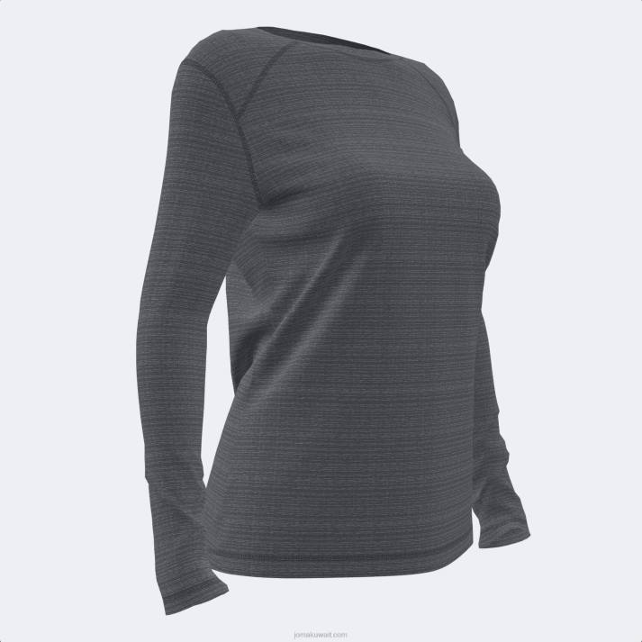 Joma 82P4R1729 الرمادي الداكن مستكشف قميص طويل الأكمام نحيف