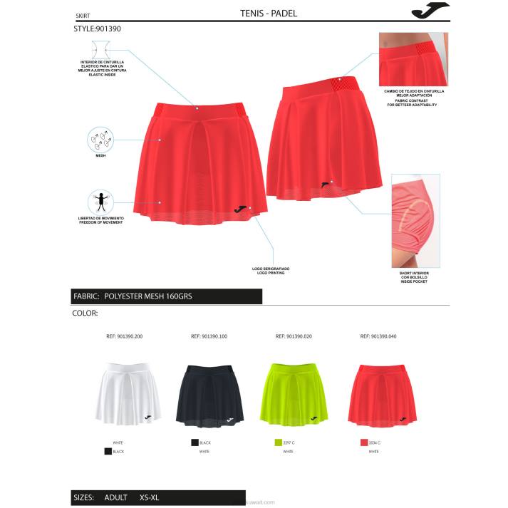 Joma 82P4R1733 أبيض كسر التنورة نحيف