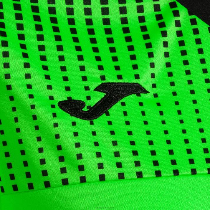 Joma 82P4R1745 نيون أخضر أسود قميص بأكمام قصيرة مستعر أعظم صديق للبيئة نحيف