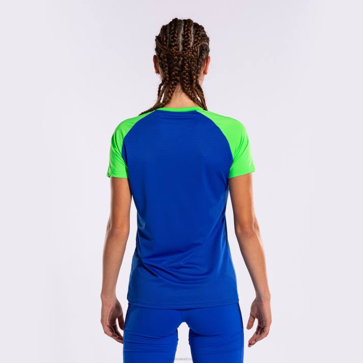 Joma 82P4R1763 الأزرق الملكي الأخضر الفلوريسنت قميص قصير الأكمام النخبة x نحيف