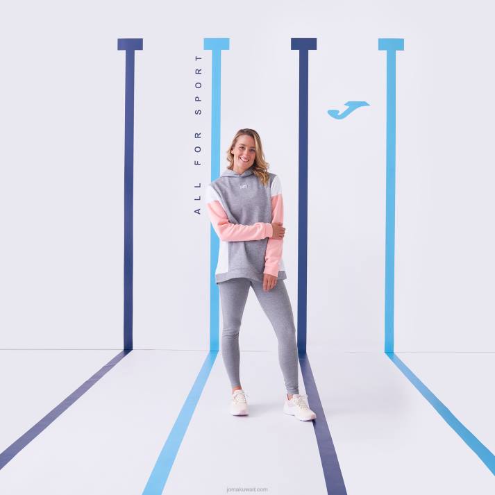 Joma 82P4R1830 مزيج الرمادي لباس ضيق طويل حنا نحيف